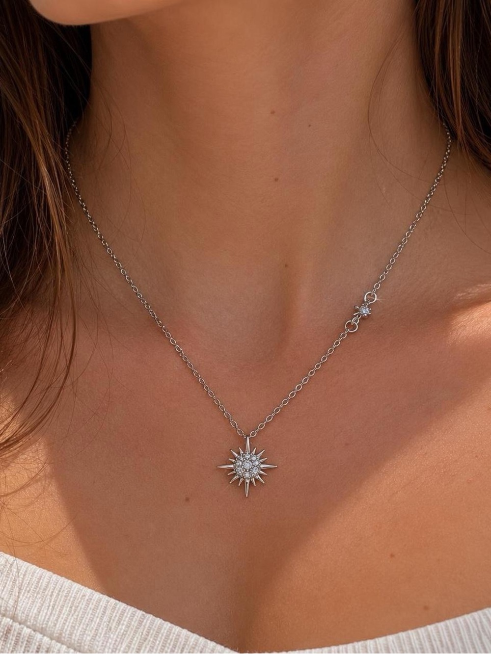 Celestial Sparkle Sun Pendant Necklace